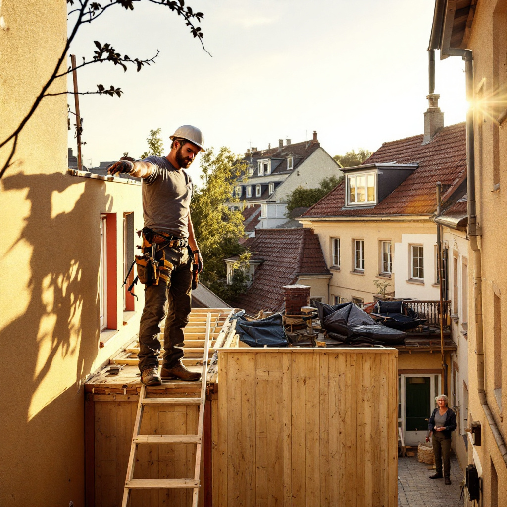Altbau München: Dachausbau für Mietwohnungen. Handwerker, Eigentümergemeinschaft, Vermietung.