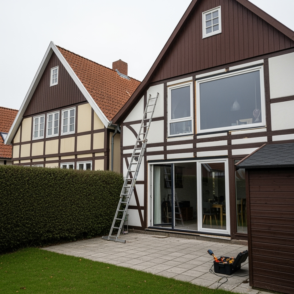 Fassade eines Doppelhauses