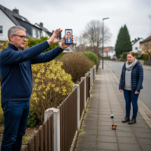 Ein Nachbar verletzt das Recht am eigenen Bild seiner Nachbarin durch unerlaubtes Fotografieren und Überwachen mit Smartphones.